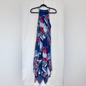 INC International Concepts Blue Floral Halter Maxi Dress